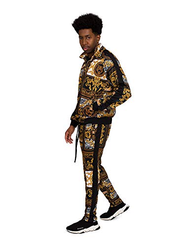 G-Style USA Men's Luxury Track Suit ST552 - Black - Small - V-D42