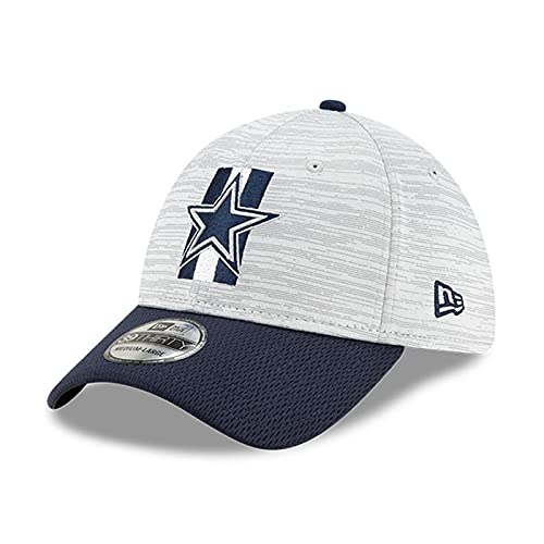 New Era Men's Gray/Navy Dallas Cowboys 2021 NFL Training Camp Official 39THIRTY Flex Hat