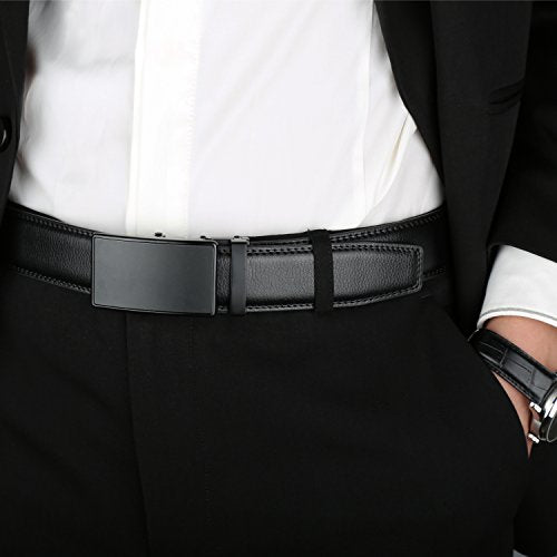 Lavemi Men's Real Leather Ratchet Dress Belt with Automatic Buckle,Elegant Gift Box(55-0027)