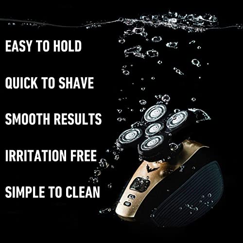 The FlexSeries Electric Head Hair Shaver - FREEDOM GROOMING - Ultimate Mens Cordless Rechargeable Wet/Dry Skull & Bald Head Waterproof Razor with Rotary Blades, Clippers, Nose Trimmer, Brush, Massager