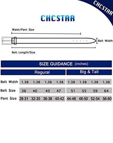CHCSTAR Elastic Men Belt Leather - Stretch Braided Men Dress Belt for Jeans Pants Plus Size - Brown/Beige 59