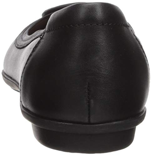 Clarks Women's Gracelin Lola Ballet Flat, Black Leather/Synthetic Combo, 8 Medium US