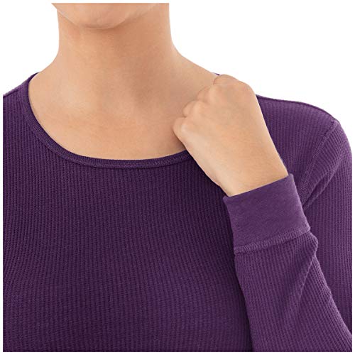 Fruit of the Loom Women's Micro Waffle Premium Thermal Set, Violet, X-Large