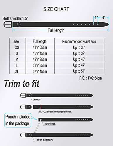 WOLFANT Full Grain Leather Belt for Men,100% Italian Real Solid Leather Casual Jeans belt