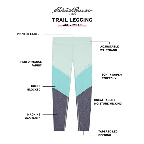 Eddie Bauer Girls Leggings - Stretch Yoga Pants | Aqua, Medium