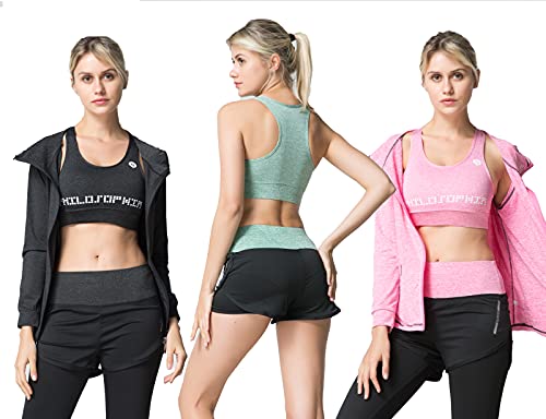 NC Women's Yoga wear Five-Piece Green Sports Suit