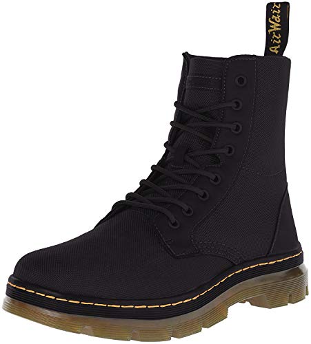 Dr. Martens Men's Combs Combat Boot, Black Extra Tough Poly+Rubbery,Womens 12/Mens 11