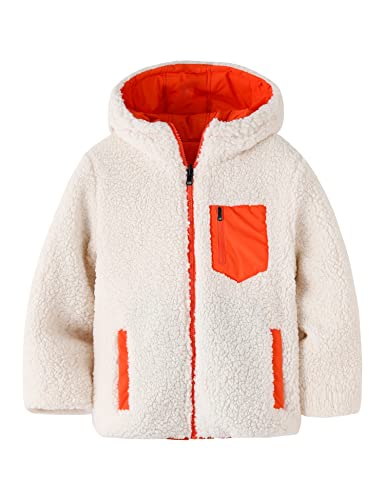 Wantdo Boy's Thicken Puffer Jacket Quilted Winter Coat Windproof Anorak Warm Outerwear Orange 6/7