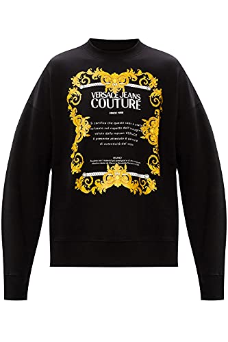 Versace Jeans Couture Men's Black Logo Crew Neck Sweatshirt (L)