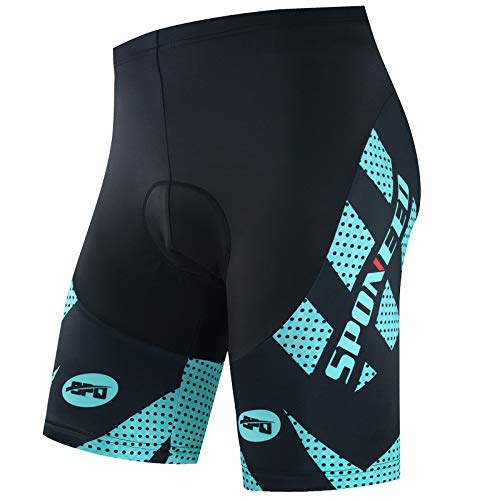 Bicycle Shorts Men Padded Cycle Biker Tights Indoor Bike Outdoor Riding Half Pants US XXXL Sponeed Green