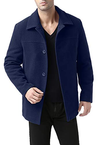 BGSD Men Matthew Wool Blend Car Coat Navy X-Large