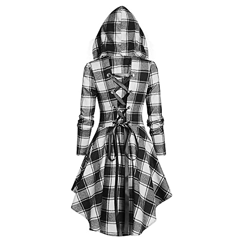 UNIPIN Womens Hooded Cardigan Cotton Winter Plus Size Thickened Warm Sherpa Lined Plush Faux Fur Long Hooded Windproof Cotton Parka Puffer Jacket Buttons Zipper Pocket Outwear(A-White,M)