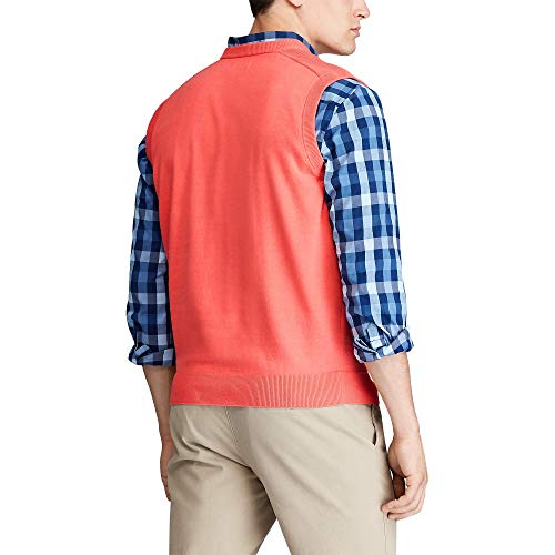 Chaps Men's Cotton V-Neck Sweater Vest, Amalfi Red, S
