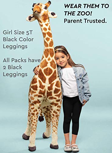 MISS POPULAR 5-Pack Girls Leggings Sizes 4-16 Soft Comfortable Cotton Spandex with Elastic Waistband Many Colors (Pack 2, 10/12)
