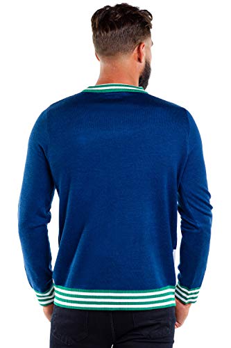 Men's Peekaboo Snowman Sweater - Funny Snowman Christmas Sweater: XL Blue