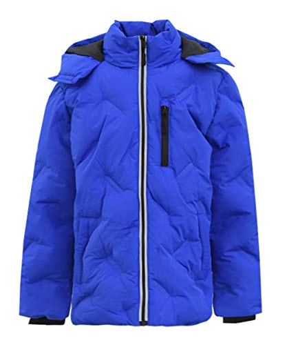 M2C Boys' Non Stitch Hooded Insulated Jacket Winter Puffer Coat 7/8 Blue