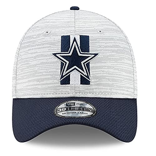 New Era Men's Gray/Navy Dallas Cowboys 2021 NFL Training Camp Official 39THIRTY Flex Hat