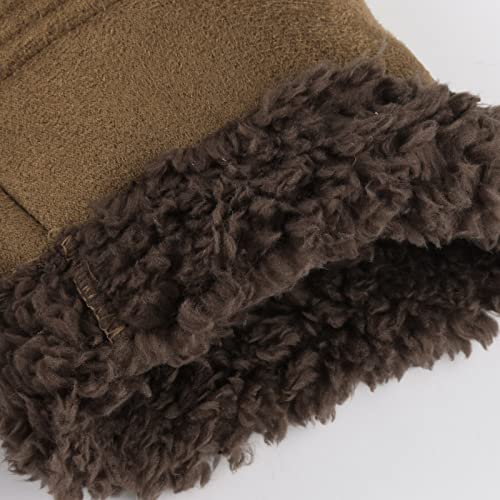 Men's Plus Fleece Jacket Mountaineering Warm Sherpa Trucker Coat Suit Lapel Cardigan Button Warm Winter Thick Overcoat Brown