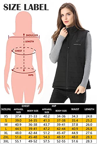 Venustas Women's Heated Vest with Battery Pack 7.4V, Heated clothes for women (L, Black)