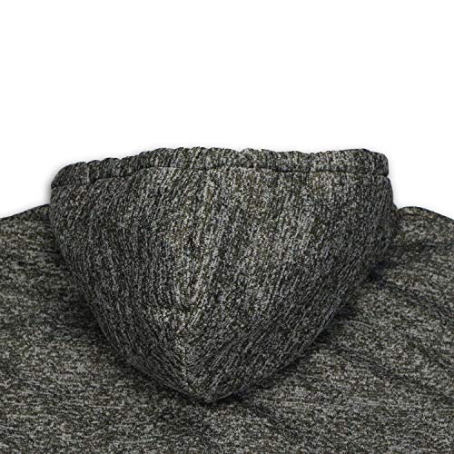Marled Sherpa Lined Fleece Men Hoodies, Heavyweight Thick Full Zip Sweatshirts Winter Warm Jackets