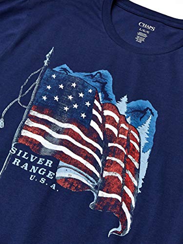 Chaps Men's Short Sleeve Cotton Graphic T-Shirt, Newport Navy USA, XXL