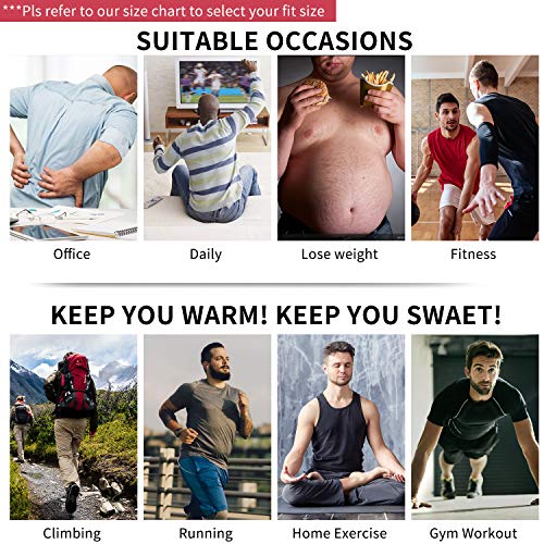 MISS MOLY Sauna Waist Trainer Vest for Men Sweat Vest with Double Belt Workout Neoprene Body Shaper Tank Top,Gray XL