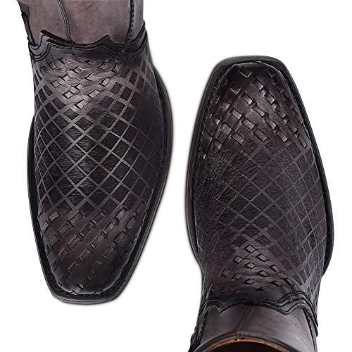 CUADRA Men's Boot in Genuine Leather with Zipper Black 10