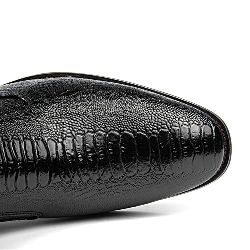 CustforU Men's Patent Leather Boots High Top Round Toe Chelsea Boot Chelsea Dress Boots Zipper Pointed Toe Casual Boots Chukka Ankle Boots Formal and Casual Boots Black Brown Black 9