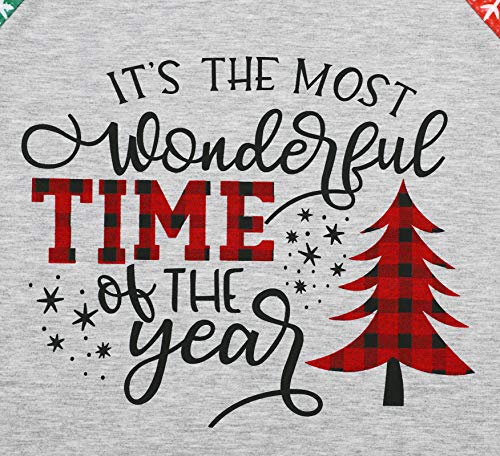 Merry Christmas Sweartshirt for Women Xmas Buffalo Plaid Tree Color Block Christmas Snowflake Print Long Sleeve Top T-Shirt Gray