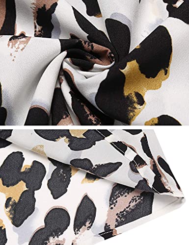 Leopard Skirts for Women Midi High Waist Summer Beach Wrap Cover Up Skirt (L,Leopard White)