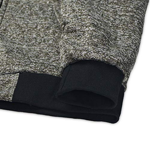 Marled Sherpa Lined Fleece Men Hoodies, Heavyweight Thick Full Zip Sweatshirts Winter Warm Jackets