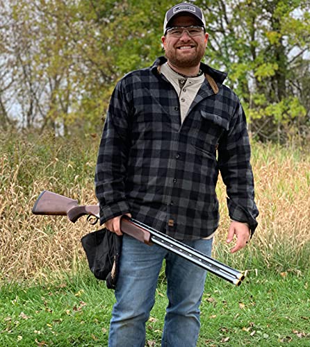 Venado Mens Plaid Shirts for Men - Heavyweight Mens Fleece Shirt (Large, Plaid Charcoal)