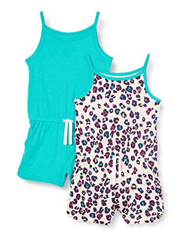 Amazon Essentials Girls 2-Pack Knit Romper, Animal, M