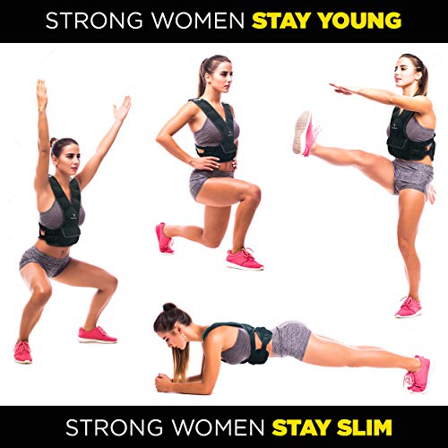 Empower Weighted Vest for Women - Workout Vest in 2 sizes: Fixed 8lbs or Adjustable 10-12-14-16lbs - Adds Resistance to Strength Training, Running, Walking & Cardio - Designed To Fit A Woman’s Body