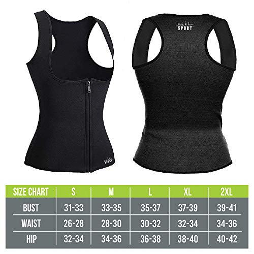 Nicole Miller Neoprene Sauna Vest Women Weight Loss Sweat Band Waist Trainer for Women Corset Sweat Shaper Suit Tanks - XL