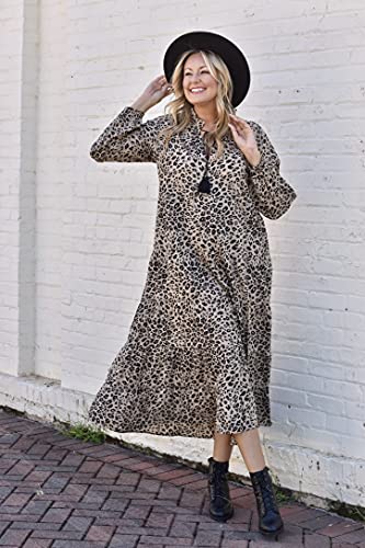 Mud Pie Women's Ariana Leopard Maxi, Large