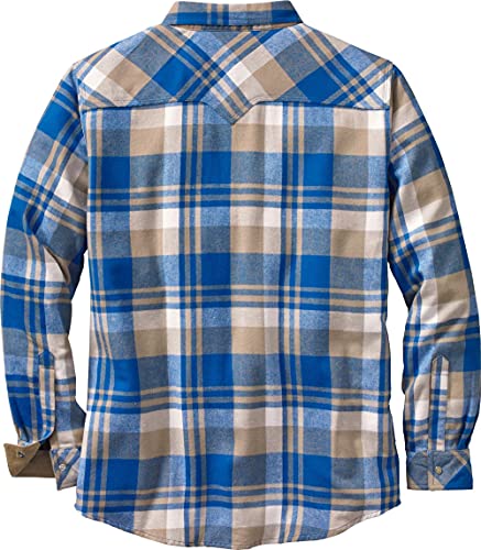 Legendary Whitetails Men's Standard Shotgun Western Flannel Shirt, Liberty Range Plaid, Large
