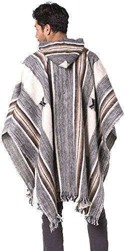 Gamboa Poncho for Men Comfortable Home Clothes for Men House Coat Men Wool Alpaca Poncho Hooded