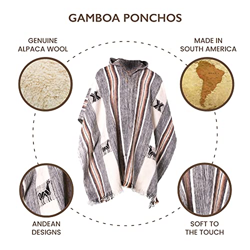 Gamboa Poncho for Men Comfortable Home Clothes for Men House Coat Men Wool Alpaca Poncho Hooded