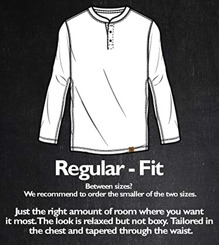 Venado Henley Long Sleeve Shirts for Men - Mens Henley with Flex Material (Large, Oatmeal)