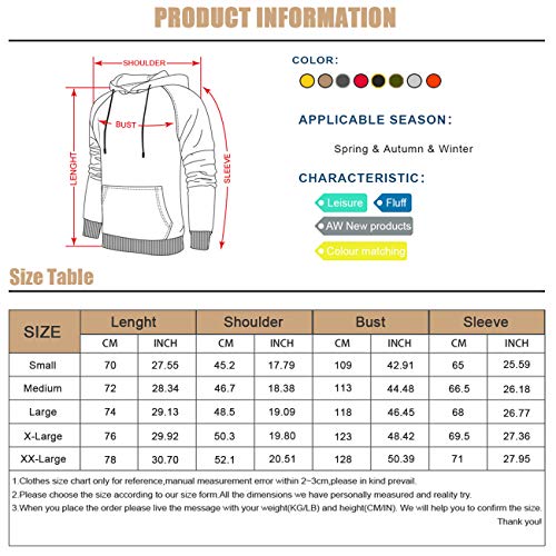 Gesean Unisex Casual Hooded Fashion Hoodie Pullover with Pocket Army Green X-Large