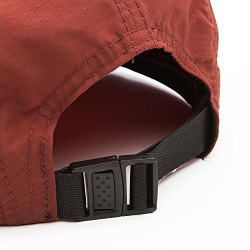 Tillak Wallowa Camp Hat, Lightweight Nylon 5 Panel Cap with Snap Closure (Supai Red)