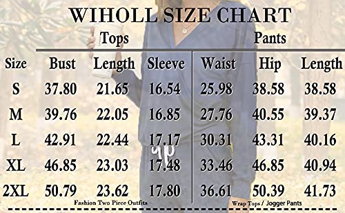 Womens 2 Piece Outfits Sweatsuits Sets Jogger Pants with Pockets Blue M