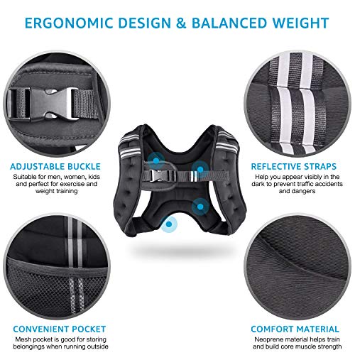 Henkelion Weighted Vest Weight Vest for Men Women Kids Weights Included, Body Weight Vests Adjustable for Running, Training Workout, Jogging, Walking - 4 Lbs