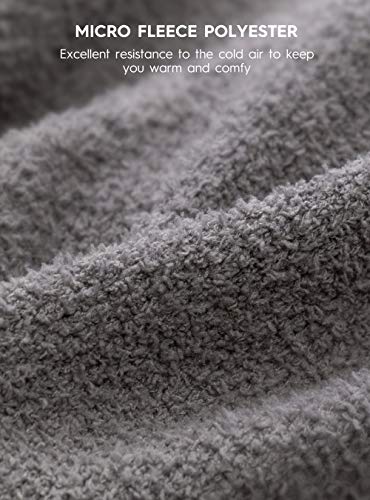 DAVID ARCHY Men's Plush Fleece Sleepwear Warm Cozy Long Sleeve Top & Bottom Pajama Set Nightwear (L, Gray)