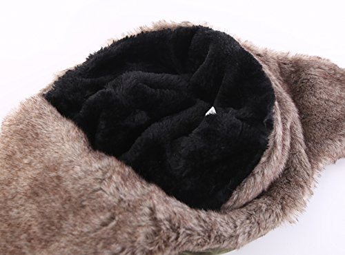 Connectyle Outdoor Trooper Trapper Hat Warm Winter Hunting Hats with Ear Flaps Mask Ushanka Hat Army Green