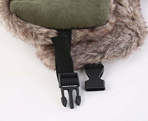 Connectyle Outdoor Trooper Trapper Hat Warm Winter Hunting Hats with Ear Flaps Mask Ushanka Hat Army Green