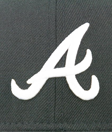 New Era 59Fifty Hat MLB Basic Atlanta Braves Black/White Fitted Baseball Cap (7 1/4)