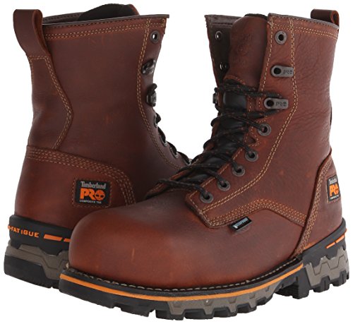 Timberland PRO Men's 8 Inch Boondock Composite Toe Waterproof Industrial Work Boot,Brown Oiled Distressed Leather,10.5 M US