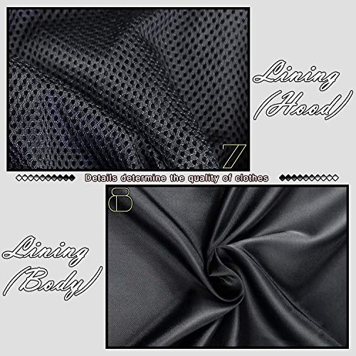 ELETOP Men's Coat 80% Wool Overcoat Winter Long Pea Coat Classic Hooded Jacket 1812 Black L